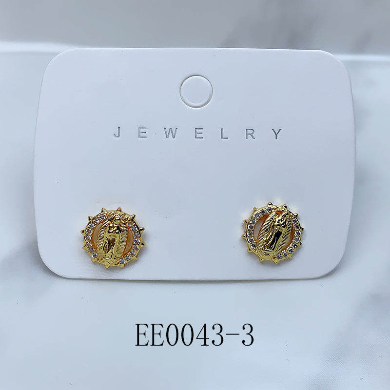 Alloy Virgin Mary Zircon Earrings EE0043