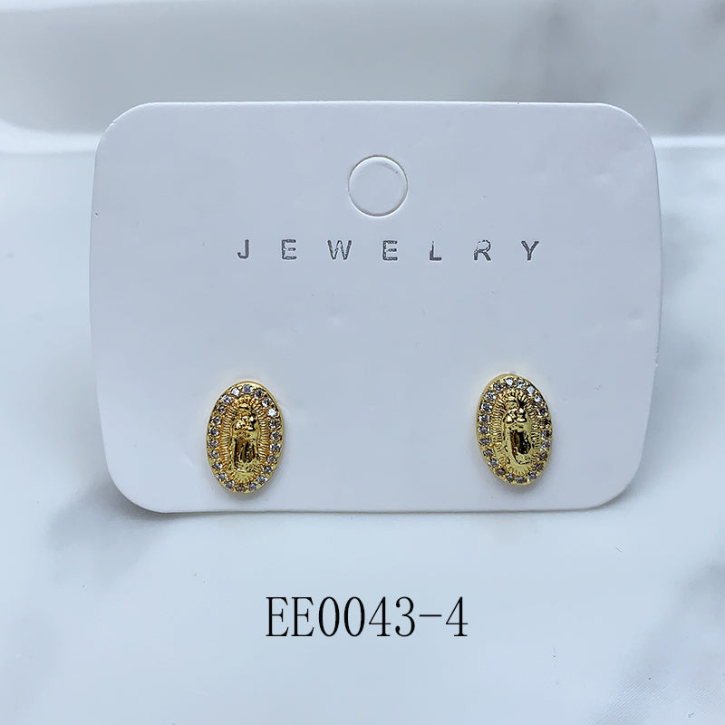 Alloy Virgin Mary Zircon Earrings EE0043