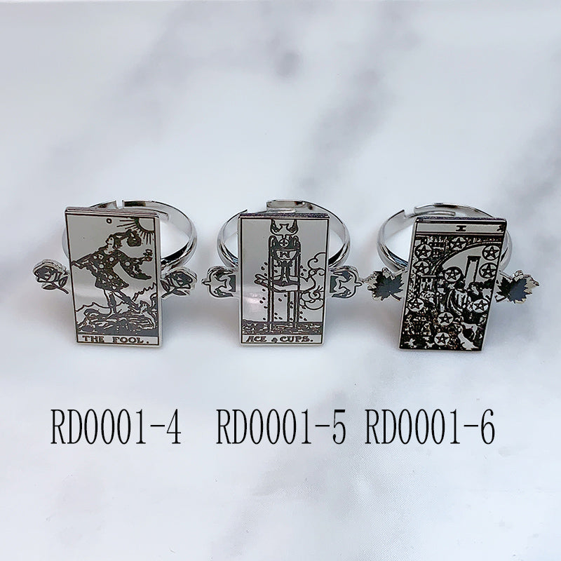 Stainless Steel Tarot series Silver Openings Ring RD0001