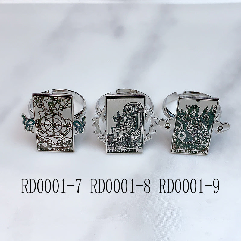 Stainless Steel Tarot series Silver Openings Ring RD0001