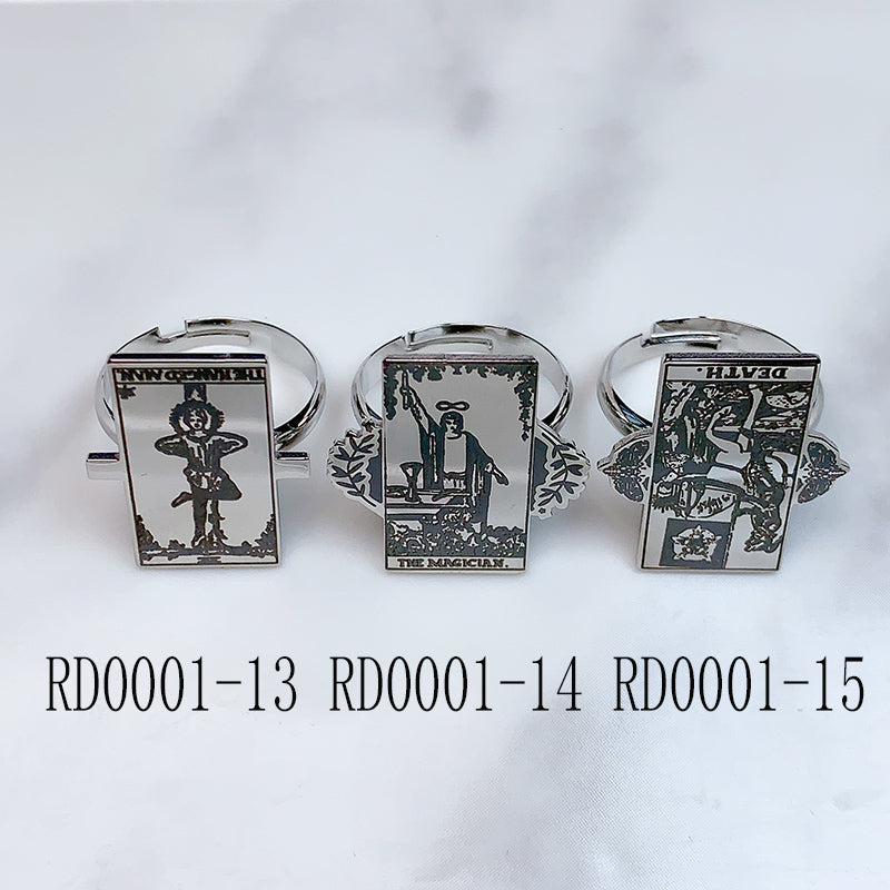 Stainless Steel Tarot series Silver Openings Ring RD0001