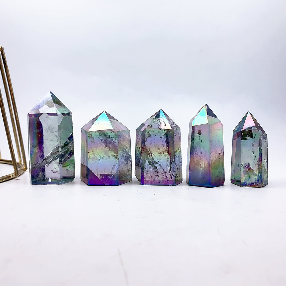 Beautiful Aura Clear Quartz Tower