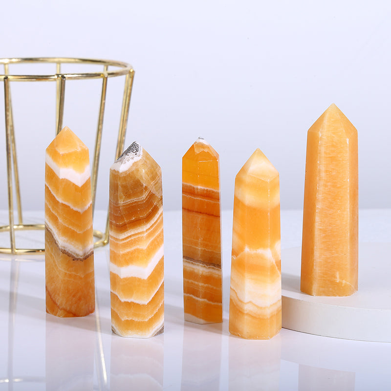 Natural Orange Calcite Tower/Point