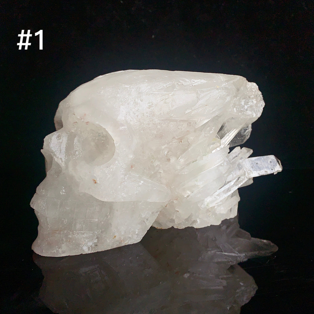 Beautiful Clear Quartz Cluster Skulls