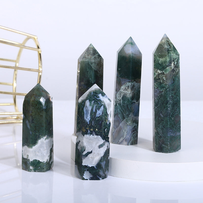 Beautiful Moss Agate Tower/Point