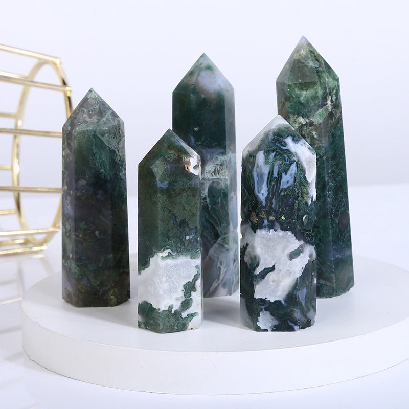 Beautiful Moss Agate Tower/Point