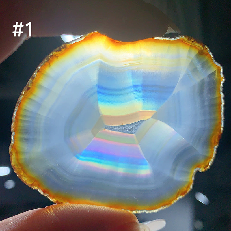 High Quality IRIS Agate Rainbow Slice