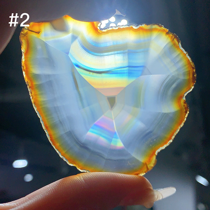 High Quality IRIS Agate Rainbow Slice