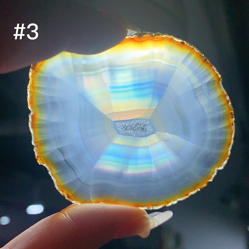 High Quality IRIS Agate Rainbow Slice