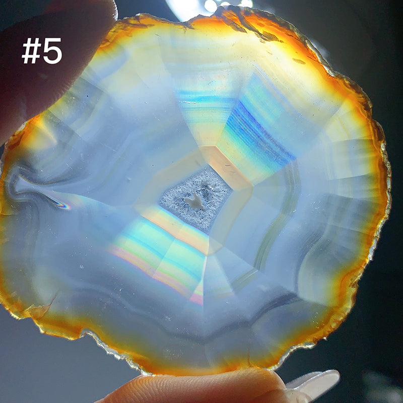 High Quality IRIS Agate Rainbow Slice