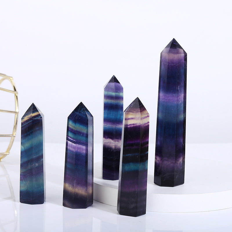 Beautiful Rainbow Fluorite Tower/Point