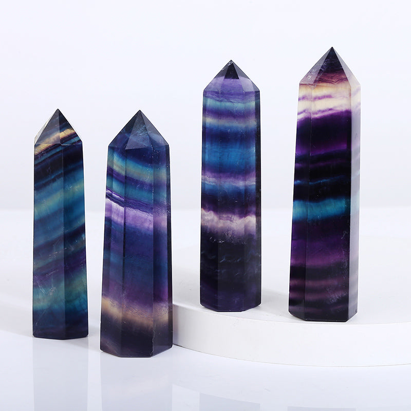 Beautiful Rainbow Fluorite Tower/Point