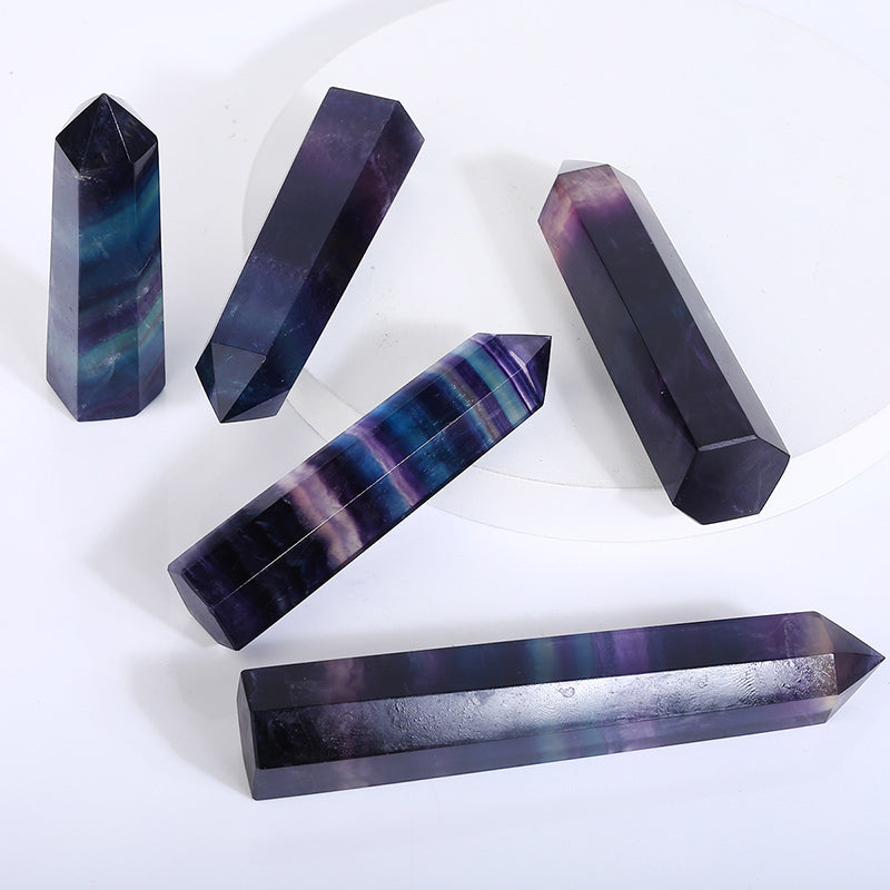 Beautiful Rainbow Fluorite Tower/Point