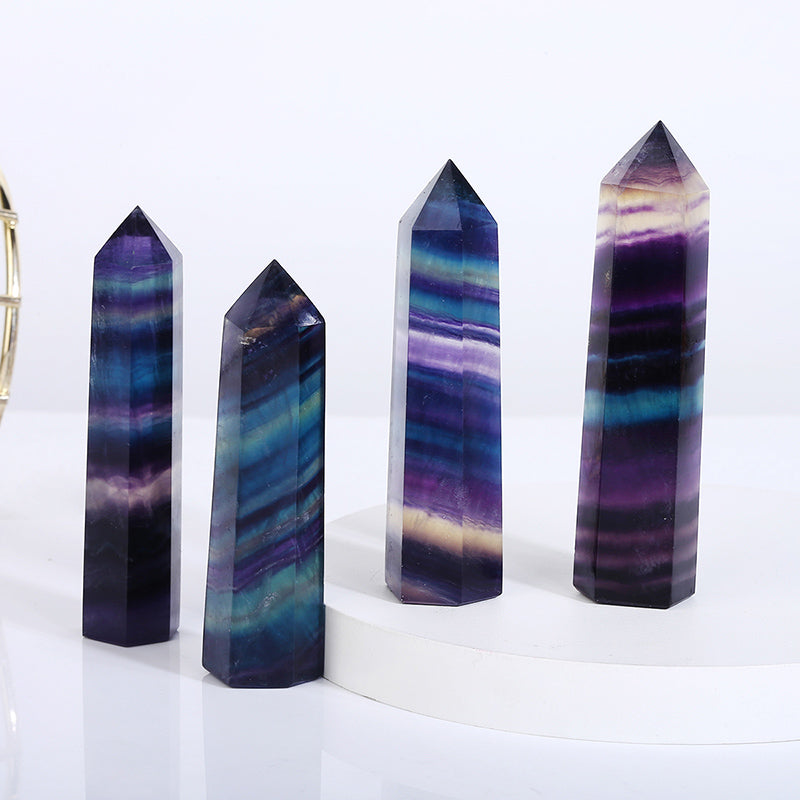 Beautiful Rainbow Fluorite Tower/Point