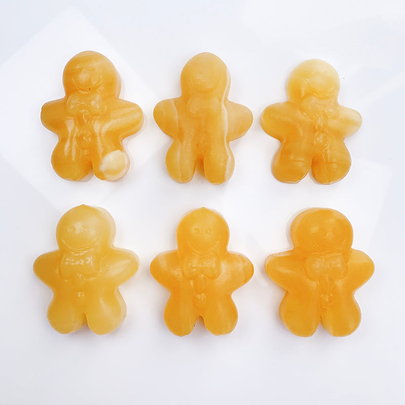 Orange Calcite Gingerbread Man Carving