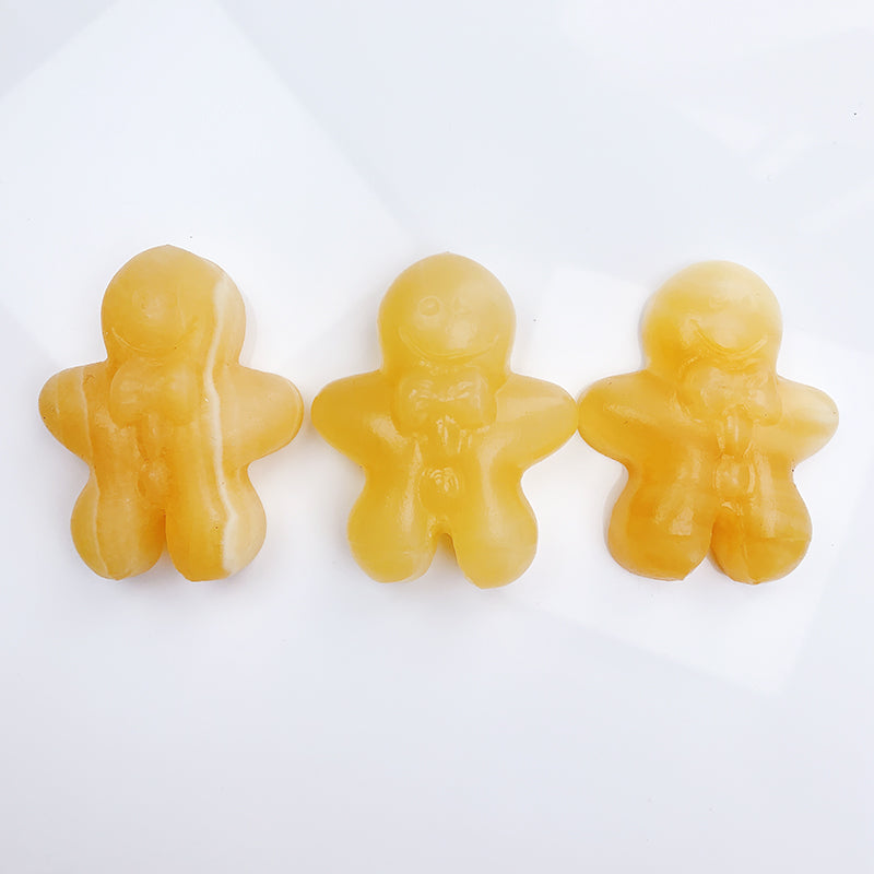 Orange Calcite Gingerbread Man Carving