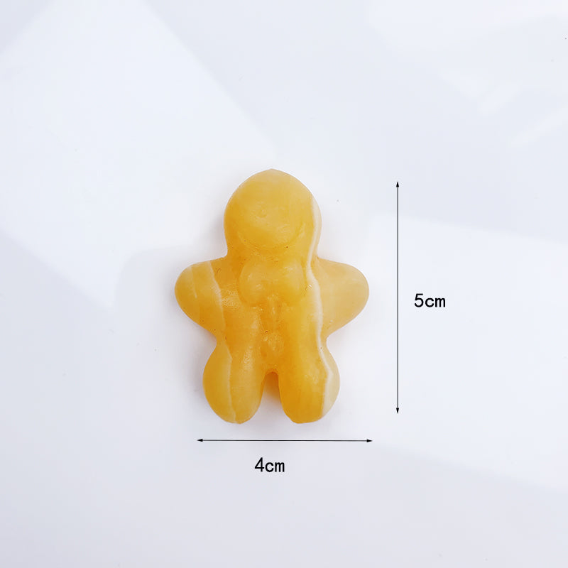 Orange Calcite Gingerbread Man Carving