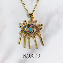 Load image into Gallery viewer, Stainless Steel Evil Eyes Zircon Pendant Necklace  NA0070-72