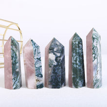 Load image into Gallery viewer, Beautiful Rose Quartz With Moss Agate Tower/Point