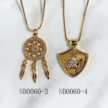 Load image into Gallery viewer, Stainless Steel Moon Dreamcatcher Star Pendant Zircon Necklace NB0060