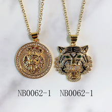 Load image into Gallery viewer, Stainless Steel  Tiger Lion Leopard  Zircon Pendant Necklace NB0062