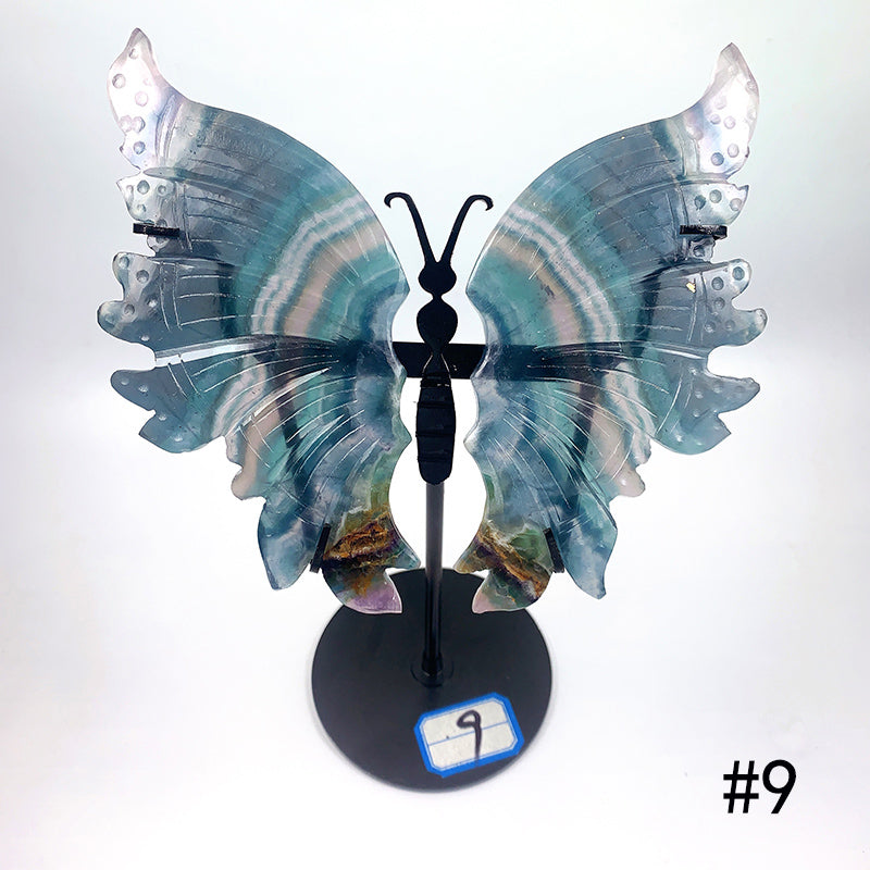 Natural Fluorite Butterfly Wings Carvings