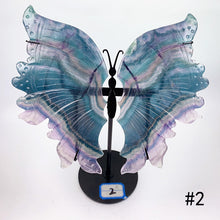 Load image into Gallery viewer, Natural Fluorite Butterfly Wings Carvings