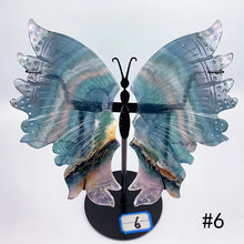 Load image into Gallery viewer, Natural Fluorite Butterfly Wings Carvings