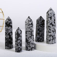 Load image into Gallery viewer, Beautiful Snowflake Obsidian Tower/Point