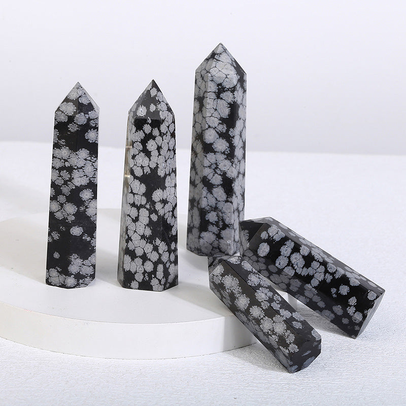 Beautiful Snowflake Obsidian Tower/Point