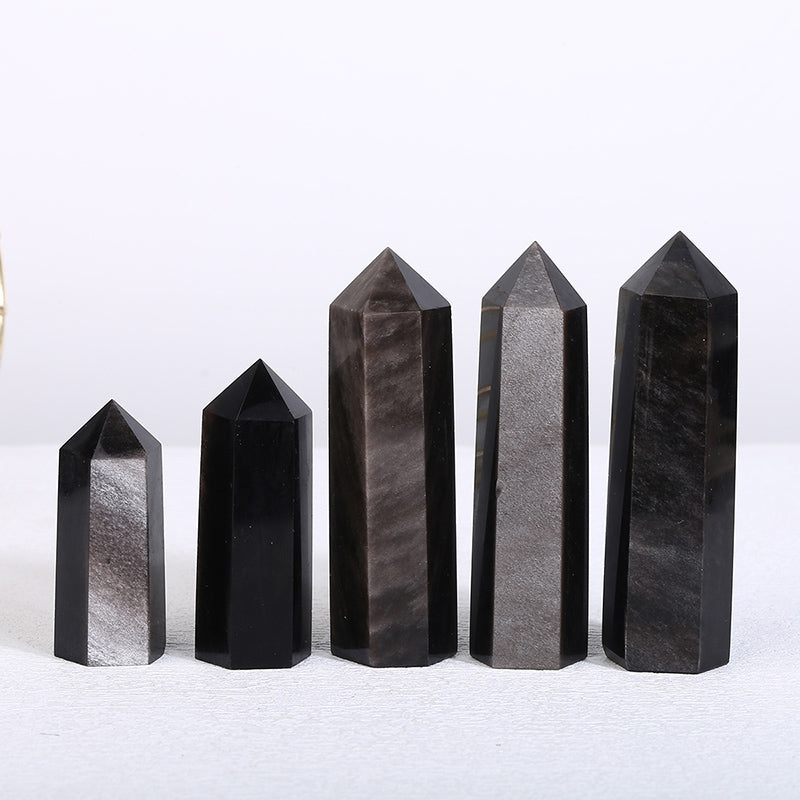 Beautiful Silver Obsidian Tower/Point