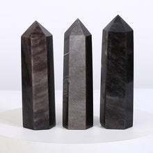 Load image into Gallery viewer, Beautiful Silver Obsidian Tower/Point