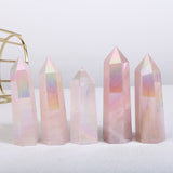 Beautiful Aura Rose Quartz Tower/Point