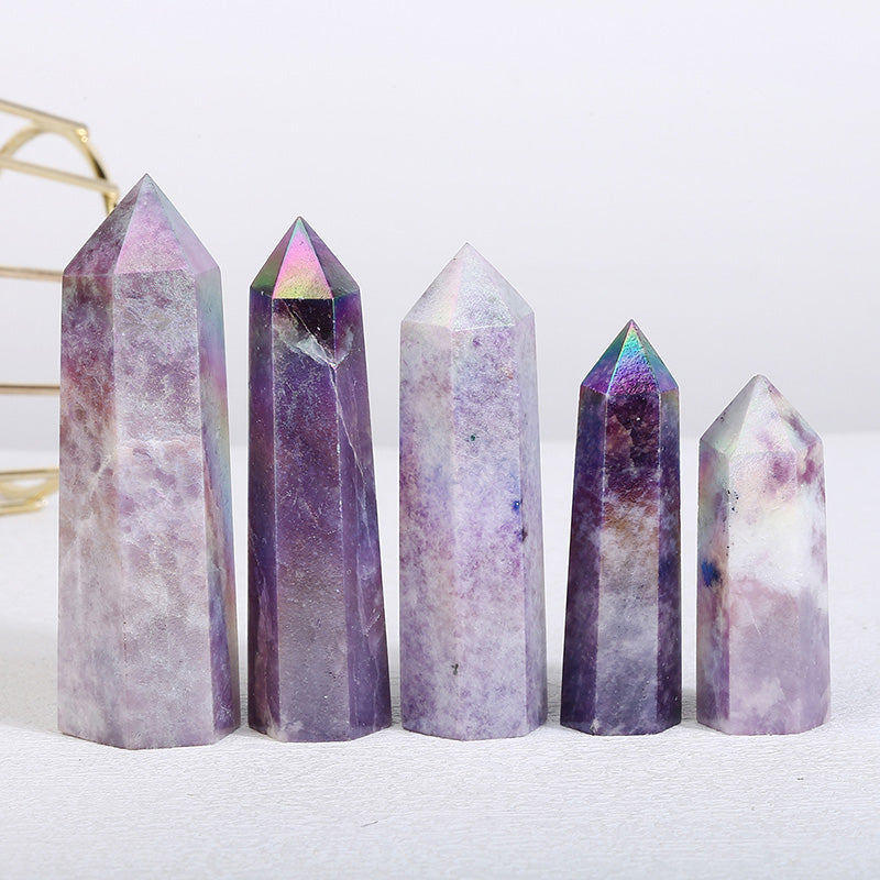 Beautiful Aura Lepidolite Tower/Point