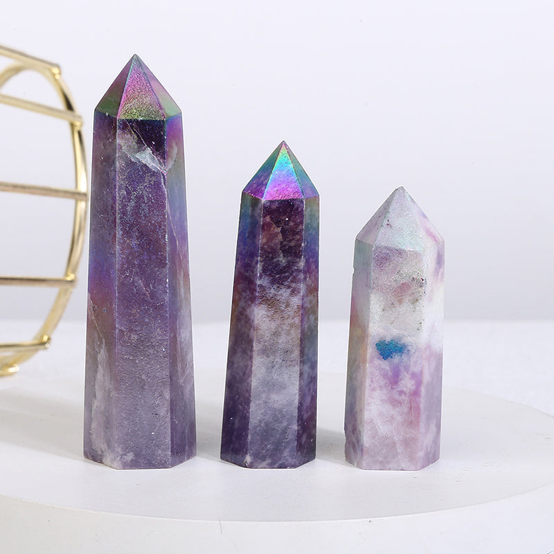 Beautiful Aura Lepidolite Tower/Point