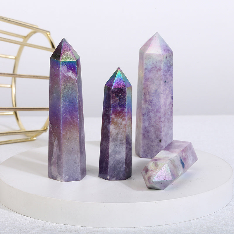 Beautiful Aura Lepidolite Tower/Point