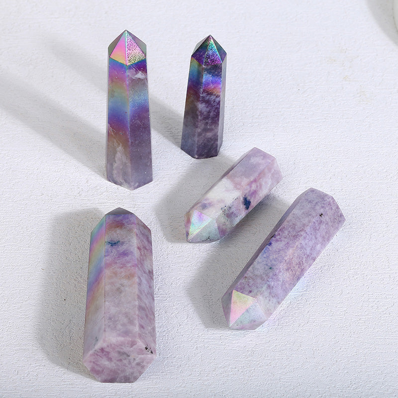 Beautiful Aura Lepidolite Tower/Point