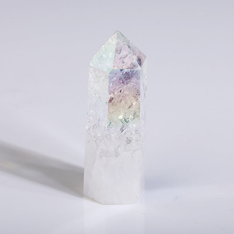 Beautiful Aura Cracked Clear Quartz Tower/Point