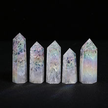 Load image into Gallery viewer, Beautiful Aura Cracked Clear Quartz Tower/Point