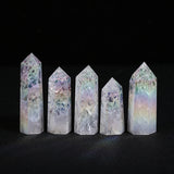 Beautiful Aura Cracked Clear Quartz Tower/Point