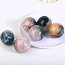 Load image into Gallery viewer, Rose Quartz With Flower Agate With Moss Agate Sphere