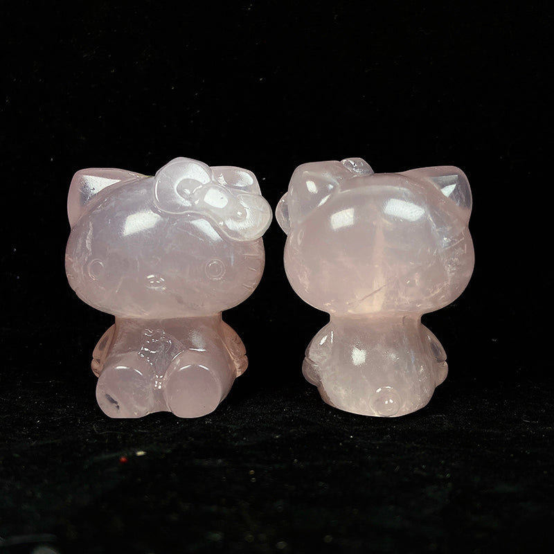 Rose Quartz Hello Kitty Carving