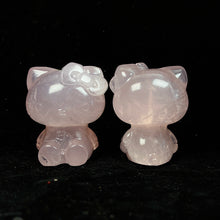 Load image into Gallery viewer, Rose Quartz Hello Kitty Carving