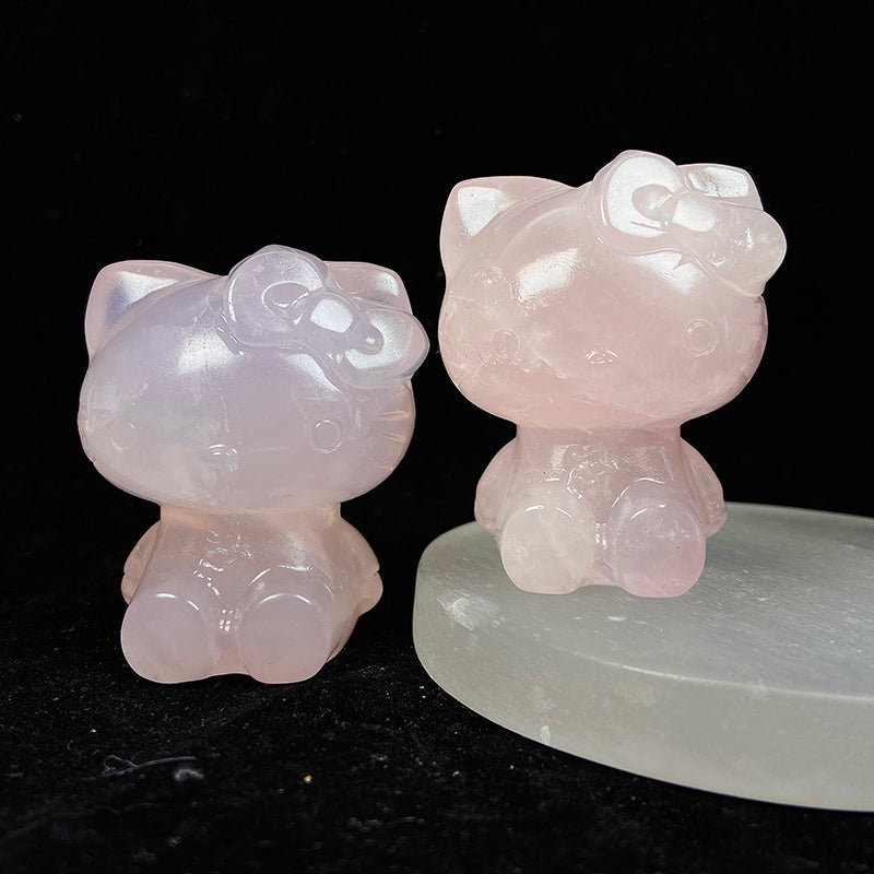 Rose Quartz Hello Kitty Carving