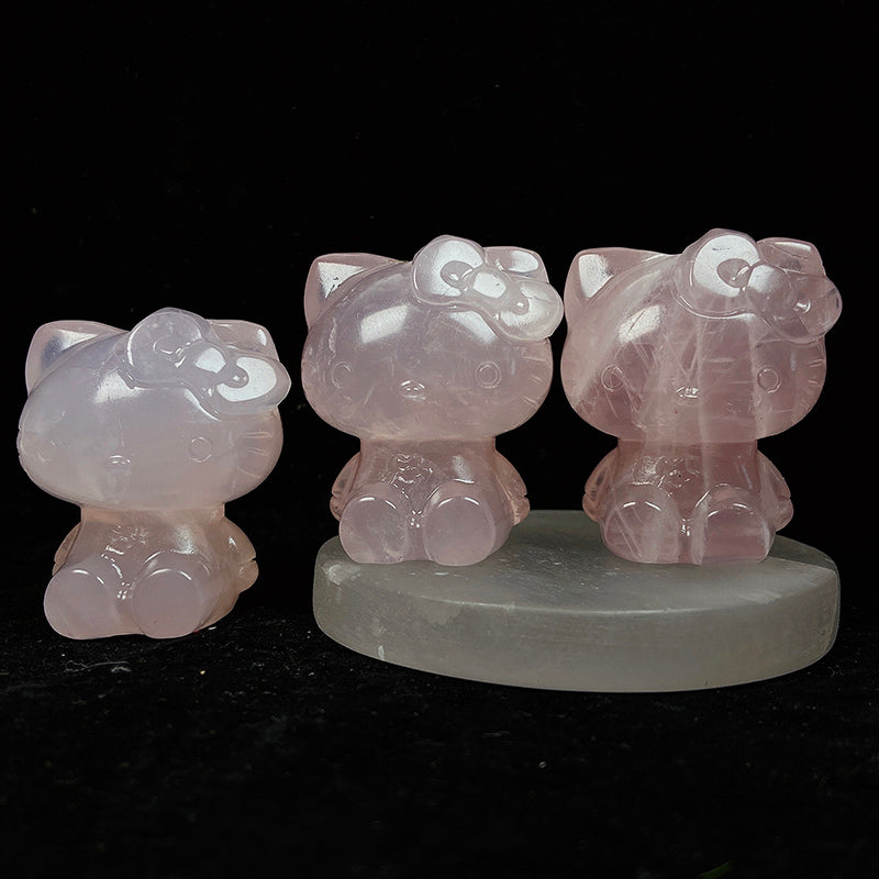 Rose Quartz Hello Kitty Carving