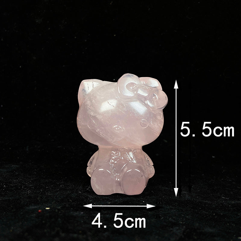 Rose Quartz Hello Kitty Carving