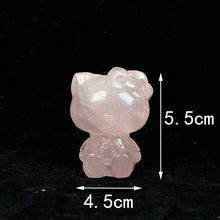 Load image into Gallery viewer, Rose Quartz Hello Kitty Carving