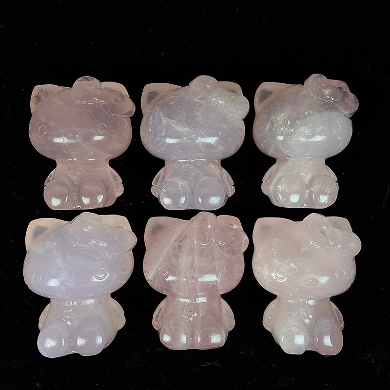 Rose Quartz Hello Kitty Carving