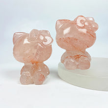 Load image into Gallery viewer, Fire Quartz Hello Kitty Carving