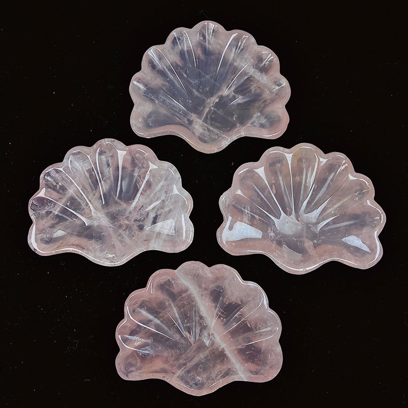 Beautiful Rose Quartz Shell Carvings